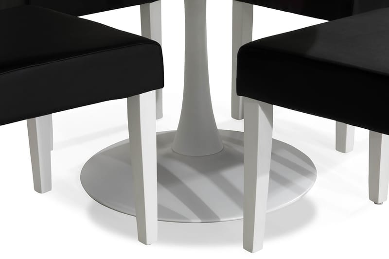 Caitly Spisebordssæt med 4 st Viktor Spisebordsstol - Hvid - Spisebordssæt