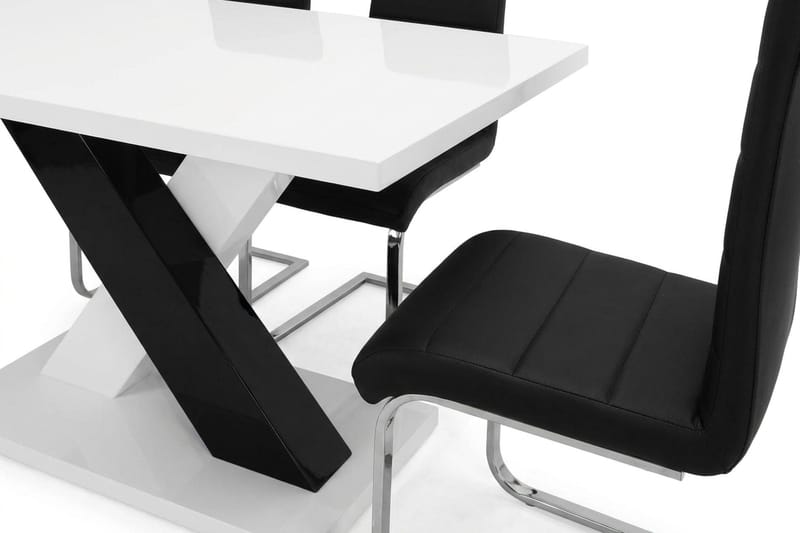 Spisebordssæt Cesi 140 cm med 4 Cibus stole - Hvid - Møbler - Borde - Spisebordssæt