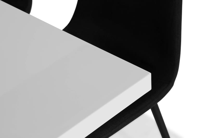 Cesi Spisebordssæt 140 cm med 4 Nibe Stole - Hvid/Sort - Spisebordssæt
