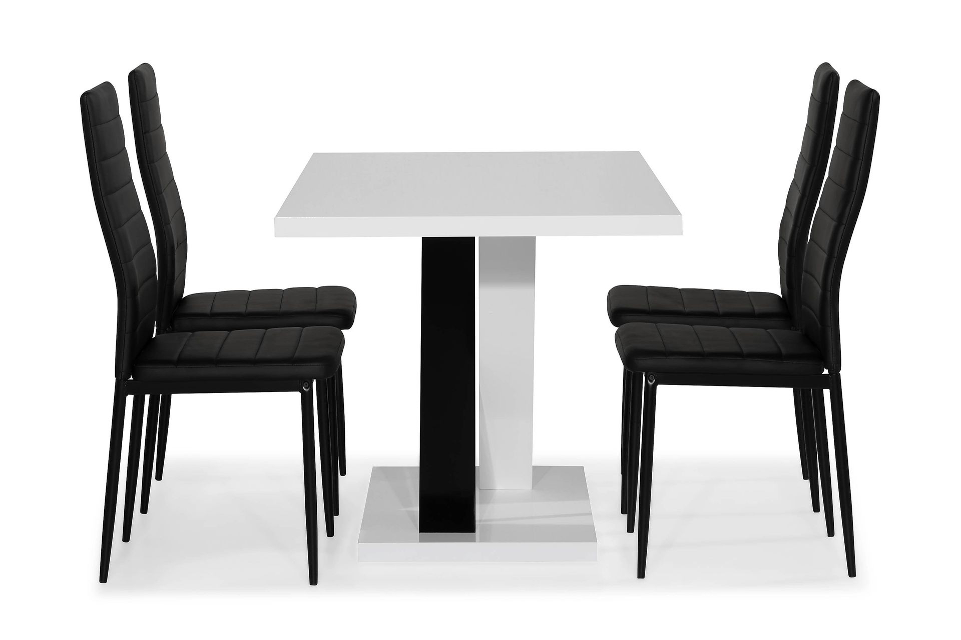 Cesi Spisebordssæt 140 cm med 4 Ted Stole - Hvid/Sort - Møbler - Borde - Spisebordssæt