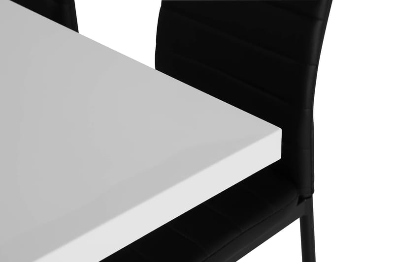 Cesi Spisebordssæt 140 cm med 4 Ted Stole - Hvid/Sort - Møbler - Borde - Spisebordssæt