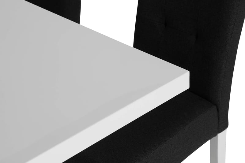 Cesi Spisebordssæt 140 cm med 4 Viktor Stole - Hvid/Sort/Sort PU - Møbler - Borde - Spisebordssæt