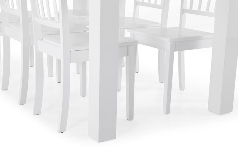 Cibus Spisebord med 6 stk Hudson Stole - Hvid - Spisebordssæt