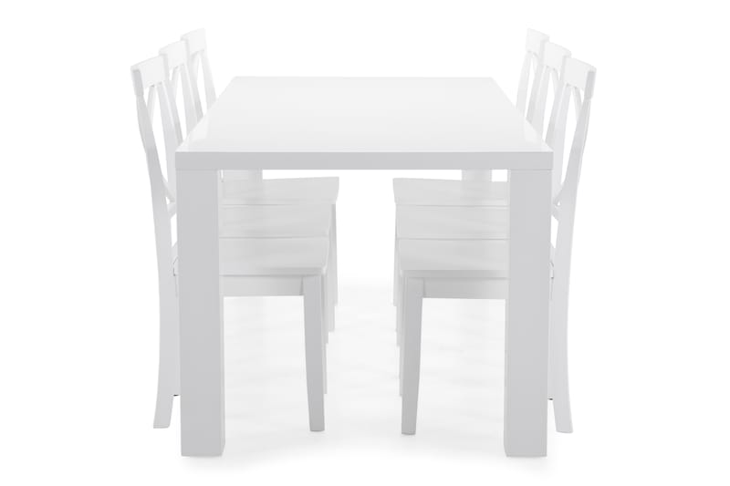 Cibus Spisebord med 6 stk Mirimar Stole - Hvid - Spisebordssæt