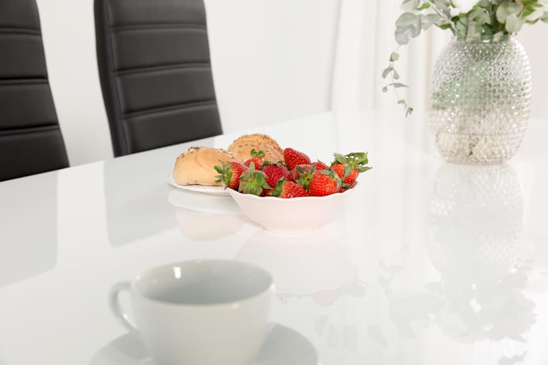 Cibus Spisebordsæt med 6 Stole - Hvid/Sort - Møbler - Borde - Spisebordssæt