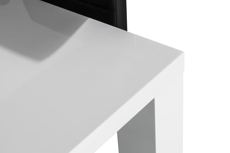 Cibus Spisebordssæt 140x90 med 4 Stole - Hvid/Sort/Krom - Møbler - Borde - Spisebordssæt