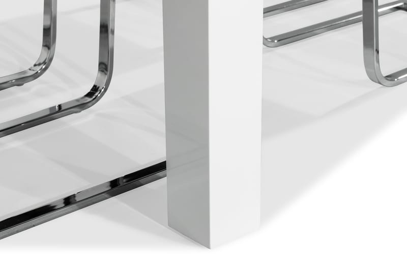 Cibus Spisebordssæt 140x90 med 4 Stole - Hvid/Sort/Krom - Møbler - Borde - Spisebordssæt