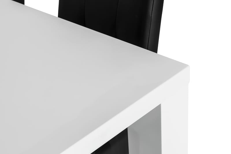 Cibus Spisebordssæt 140x90 med 4 Viktor Stol - Hvid/Sort - Spisebordssæt