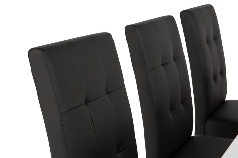 Cibus Spisebordssæt med 6 Viktor Stole - Hvid/Svart PU - Møbler - Borde - Spisebordssæt