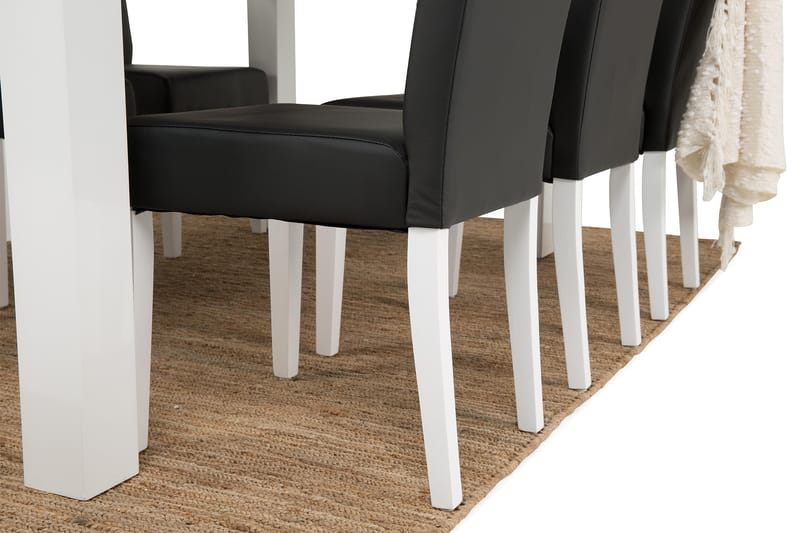 Cibus Spisebordssæt med 6 Viktor Stole - Hvid/Svart PU - Møbler - Borde - Spisebordssæt
