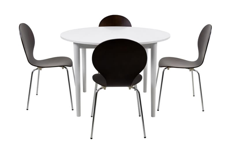 Circum Spisebordssæt med 4 Ikeda Chair - Hvid - Spisebordssæt