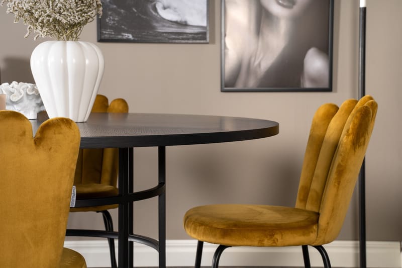 Copenhagen Spisebordssæt med 4 Limhamn Spisebordstole Gul - Furniture Fashion - Møbler - Borde - Spisebordssæt