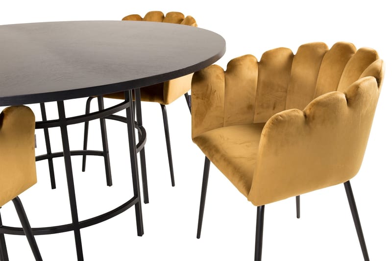 Copenhagen Spisebordssæt med 4 Limhamn Spisebordstole Gul - Furniture Fashion - Møbler - Borde - Spisebordssæt