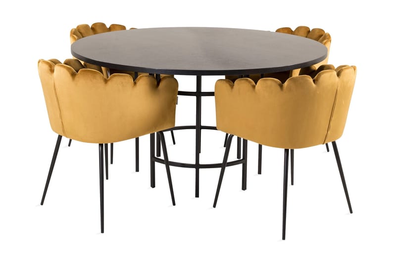 Copenhagen Spisebordssæt med 4 Limhamn Spisebordstole Gul, Furniture Fashion