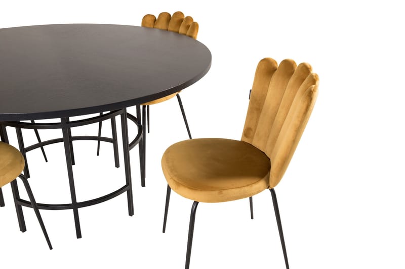 Copenhagen Spisebordssæt med 4 Limhamn Spisebordstole Gul - Furniture Fashion - Møbler - Borde - Spisebordssæt