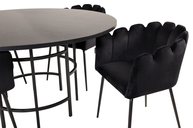 Copenhagen Spisebordssæt med 4 Limhamn Spisebordstole Sort - Furniture Fashion - Spisebordssæt