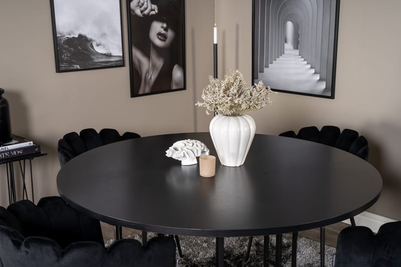 Copenhagen Spisebordssæt med 4 Limhamn Spisebordstole Sort - Furniture Fashion - Møbler - Borde - Spisebordssæt
