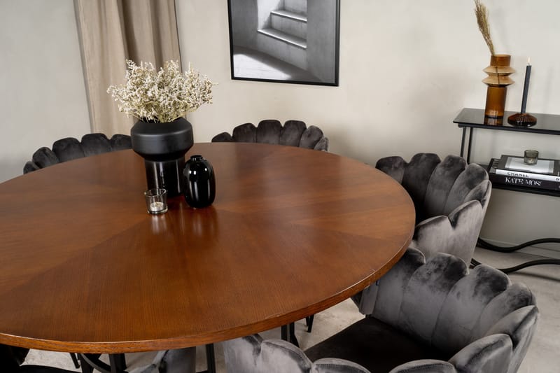 Copenhagen Spisebordssæt med 6 Limhamn Spisebordstole Grå - Furniture Fashion - Spisebordssæt