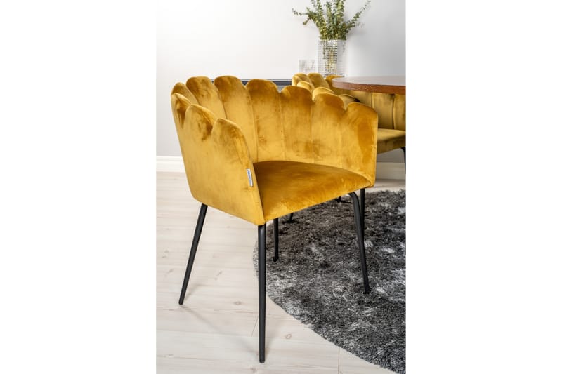 Copenhagen Spisebordssæt med 6 Limhamn Spisebordstole Gul - Furniture Fashion - Spisebordssæt