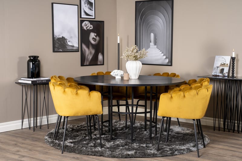 Copenhagen Spisebordssæt med 6 Limhamn Spisebordstole Gul - Furniture Fashion - Møbler - Borde - Spisebordssæt