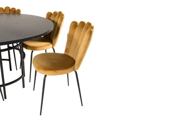 Copenhagen Spisebordssæt med 6 Limhamn Spisebordstole Gul - Furniture Fashion - Møbler - Borde - Spisebordssæt