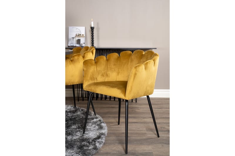 Copenhagen Spisebordssæt med 6 Limhamn Spisebordstole Gul - Furniture Fashion - Møbler - Borde - Spisebordssæt