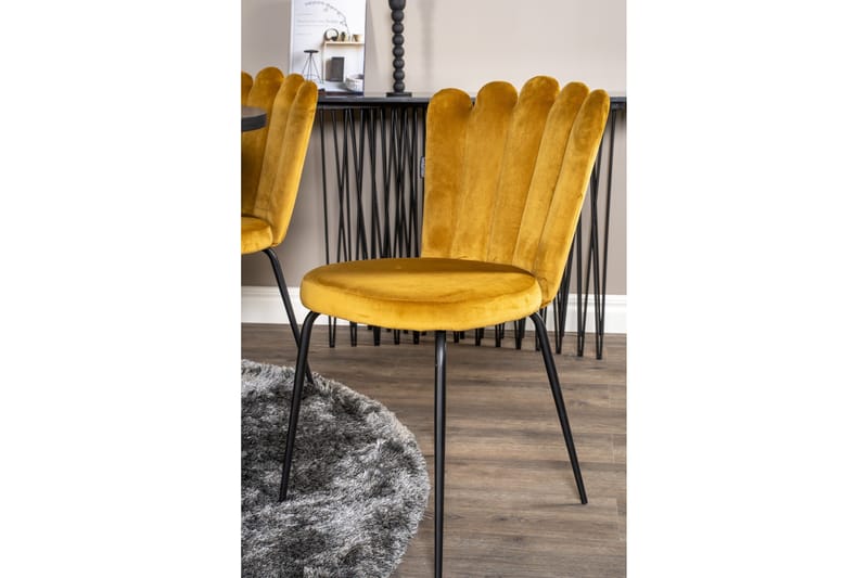 Copenhagen Spisebordssæt med 6 Limhamn Spisebordstole Gul - Furniture Fashion - Møbler - Borde - Spisebordssæt