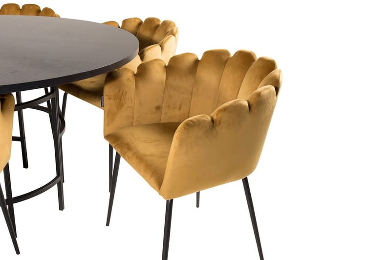 Copenhagen Spisebordssæt med 6 Limhamn Spisebordstole Gul - Furniture Fashion - Møbler - Borde - Spisebordssæt