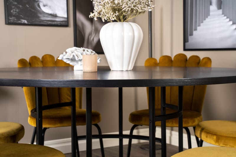 Copenhagen Spisebordssæt med 6 Limhamn Spisebordstole Gul - Furniture Fashion - Møbler - Borde - Spisebordssæt