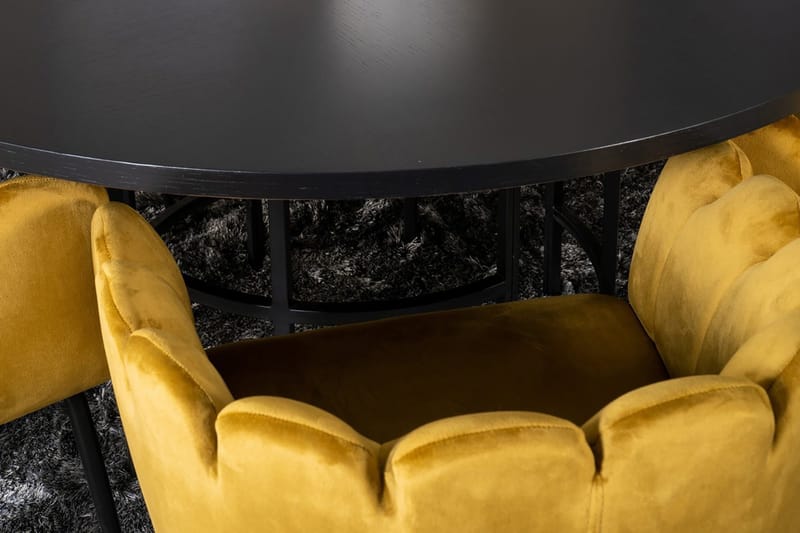 Copenhagen Spisebordssæt med 6 Limhamn Spisebordstole Gul - Furniture Fashion - Møbler - Borde - Spisebordssæt