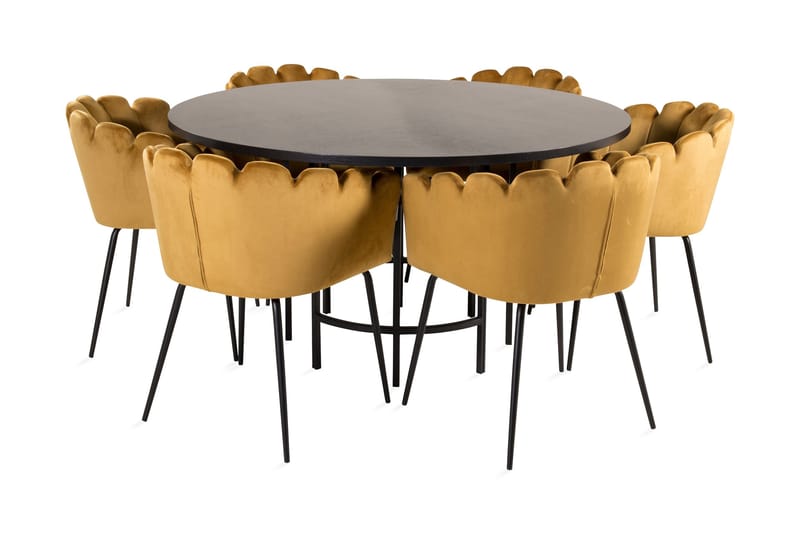 Copenhagen Spisebordssæt med 6 Limhamn Spisebordstole Gul, Furniture Fashion