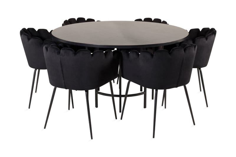 Copenhagen Spisebordssæt med 6 Limhamn Spisebordstole Sort - Furniture Fashion - Møbler - Borde - Spisebordssæt