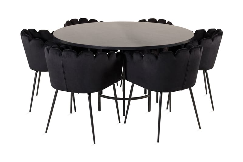 Copenhagen Spisebordssæt med 6 Limhamn Spisebordstole Sort - Furniture Fashion - Spisebordssæt