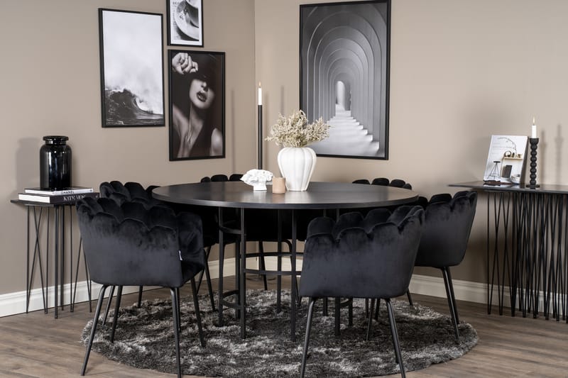 Copenhagen Spisebordssæt med 6 Limhamn Spisebordstole Sort - Furniture Fashion - Møbler - Borde - Spisebordssæt