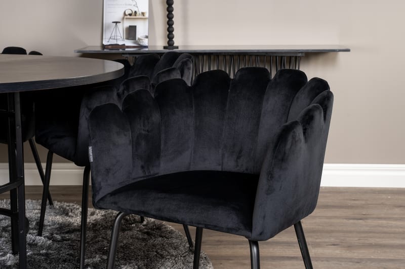Copenhagen Spisebordssæt med 6 Limhamn Spisebordstole Sort - Furniture Fashion - Møbler - Borde - Spisebordssæt