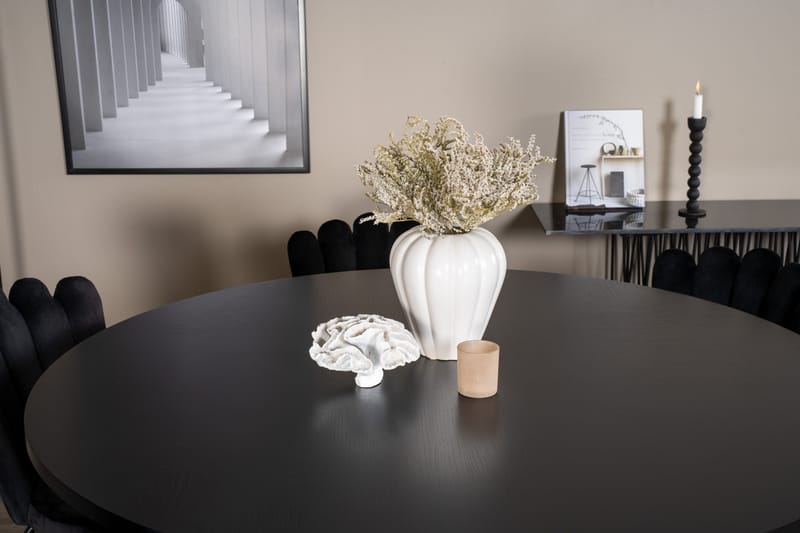 Copenhagen Spisebordssæt med 6 Limhamn Spisebordstole Sort - Furniture Fashion - Møbler - Borde - Spisebordssæt