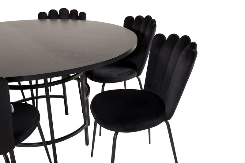 Copenhagen Spisebordssæt med 6 Limhamn Spisebordstole Sort - Furniture Fashion - Møbler - Borde - Spisebordssæt