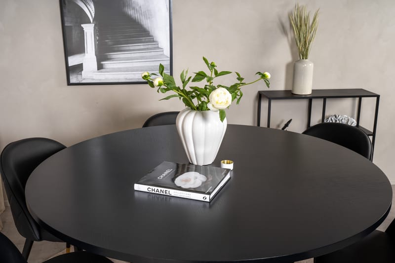 Copenhagen Spisebordssæt med 6 Valera Stole Messing / Sort - Furniture Fashion - Møbler - Borde - Spisebordssæt