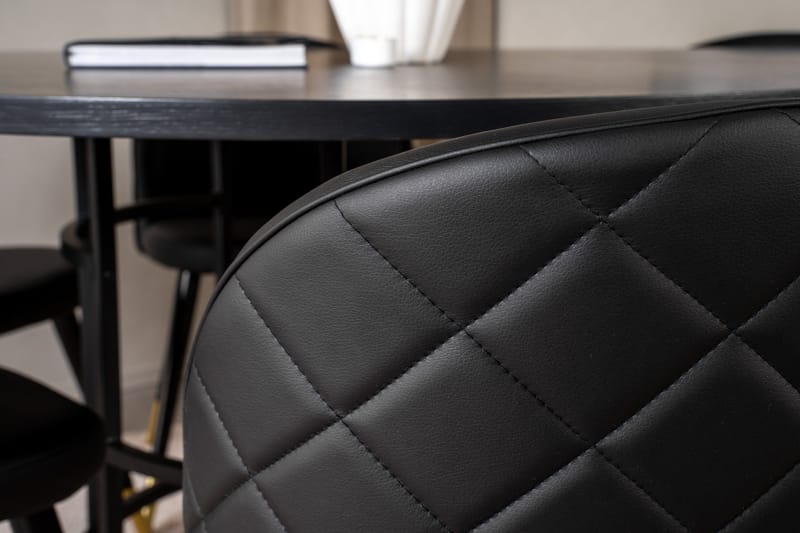 Copenhagen Spisebordssæt med 6 Valera Stole Messing / Sort - Furniture Fashion - Møbler - Borde - Spisebordssæt