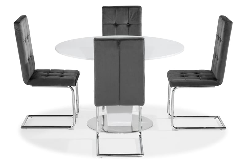 Cubic Spisebord 120 cm Med 4 stk Jessed Spisebordsstol - Spisebordssæt