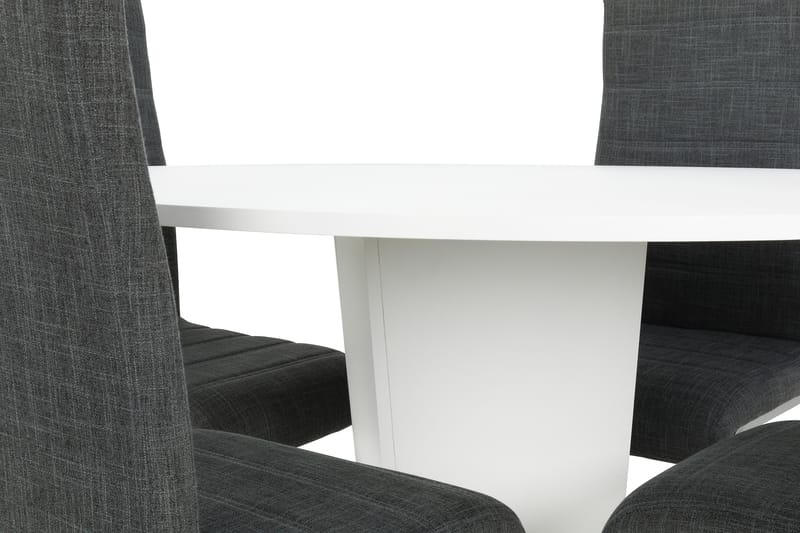 Cubic Spisebordssæt 120 cm Hvid - 4  Cibus Stole Lysegrå - Spisebordssæt