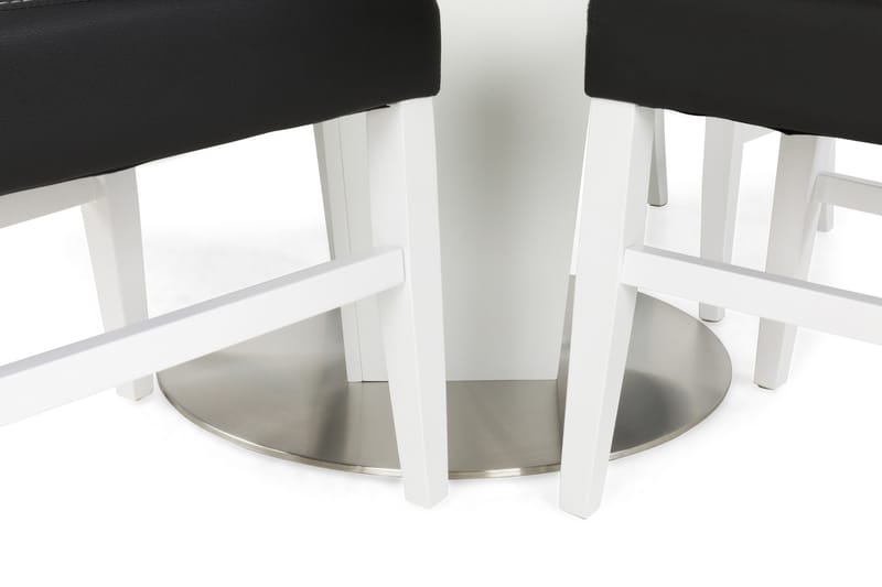 Cubic Spisebordssæt 120 cm Hvid - 4  Mazzi Stole Sort - Spisebordssæt