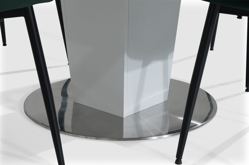 Cubic Spisebordssæt 120 cm med 4 Alsarp Stol - Hvid/Grøn - Spisebordssæt