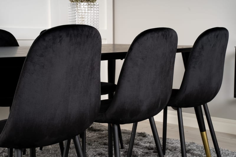 Daicy Matgrupp 180 cm + 6 st Pontus Matstolar Venture Home Brass, Black - Møbler - Borde - Spisebordssæt