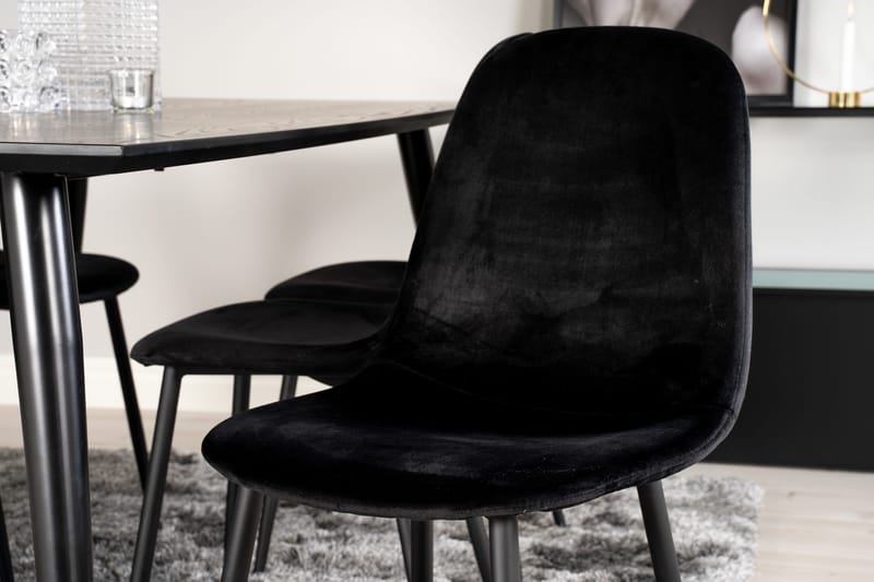 Daicy Matgrupp 180 cm + 6 st Pontus Matstolar Venture Home Brass, Black - Møbler - Borde - Spisebordssæt