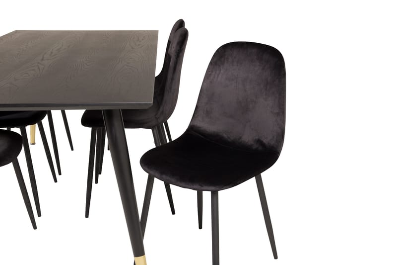 Daicy Matgrupp 180 cm + 6 st Pontus Matstolar Venture Home Brass, Black - Møbler - Borde - Spisebordssæt