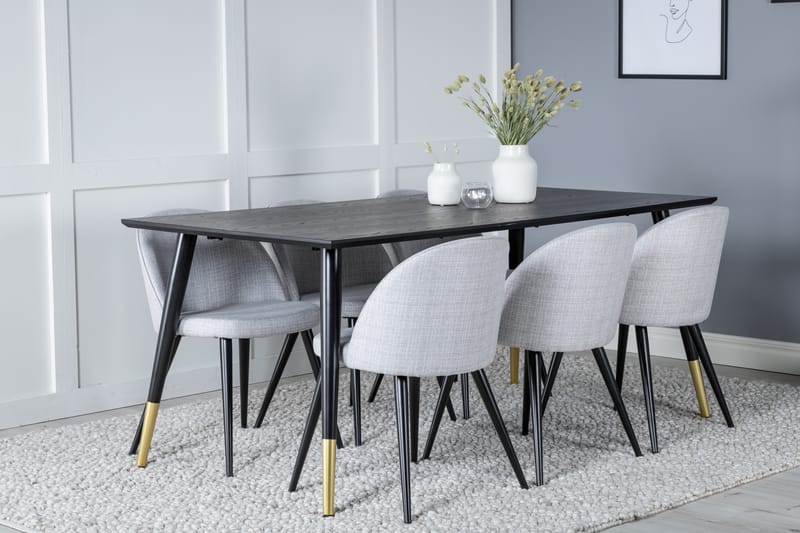 Daicy Spisebord 180 cm Med 6 Sedavi Spisebordsstol - Møbler - Borde - Spisebordssæt