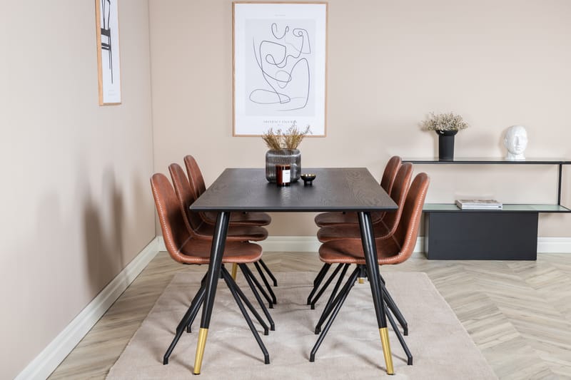 Daicy Spisebord 180 cm Med 6 stk Ypas Spisebordsstol - Møbler - Borde - Spisebordssæt