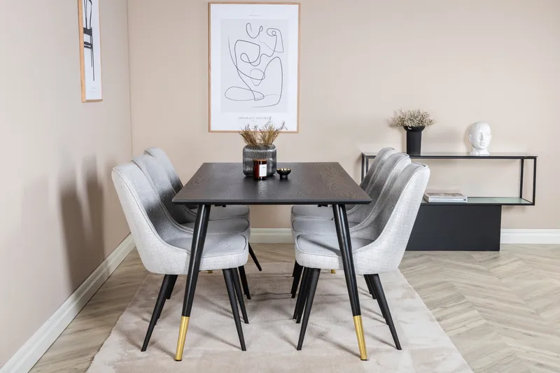 Daicy Spisebord 180 cm Med 6 Valera Spisebordsstol - Møbler - Borde - Spisebordssæt