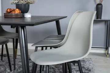 Daicy Spisebordssæt 180 cm inkl 6 Ypas Stole - Sort/Messing/Grå - Møbler - Borde - Spisebordssæt